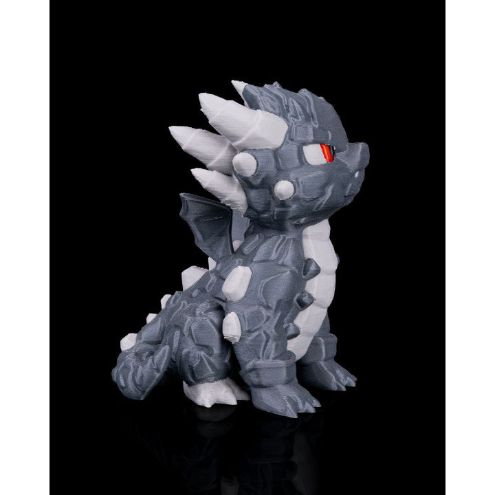 Rocky – Figurine Dragon De Pierre Chibi, Regard De Braise