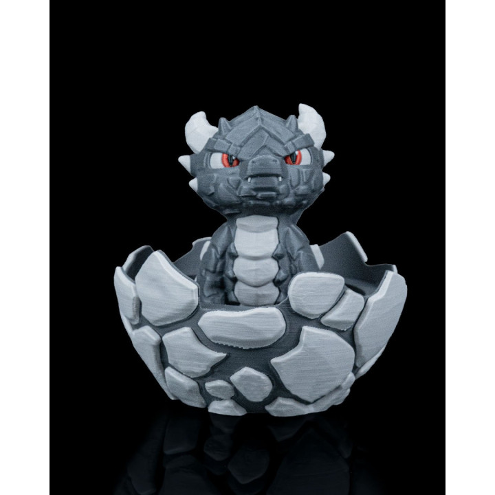 Rocky – Figurine Dragon De Pierre Chibi, Regard De Braise