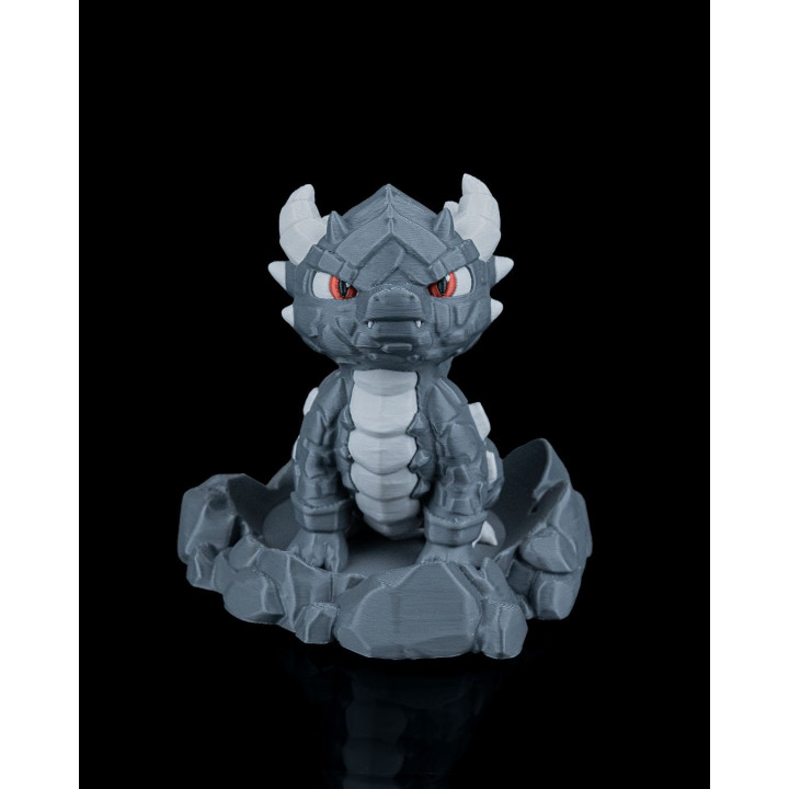 Rocky – Figurine Dragon De Pierre Chibi, Regard De Braise