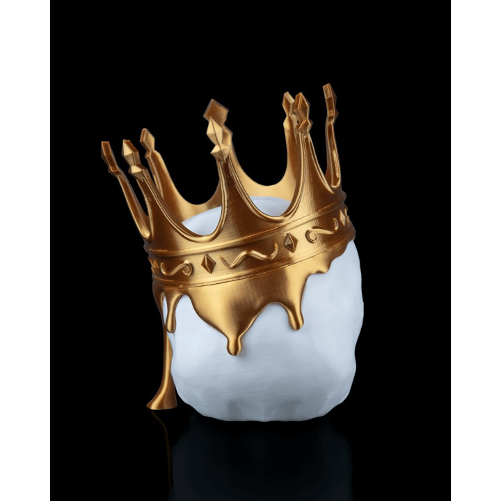 Fallen King – Crâne Couronné Qui Fond, Sculpture Déco Dark Fantasy