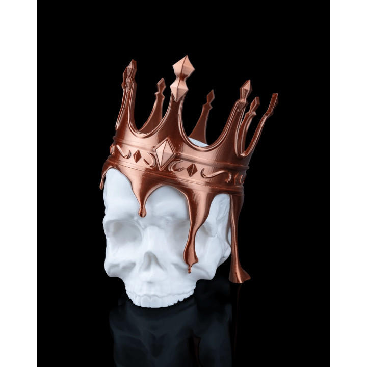 Fallen King – Crâne Couronné Qui Fond, Sculpture Déco Dark Fantasy
