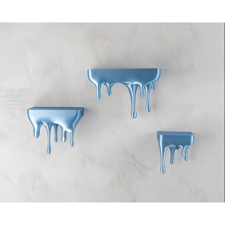 Étagère Murale "Barely Holding" – Effet Peinture Qui Coule – Set De 3