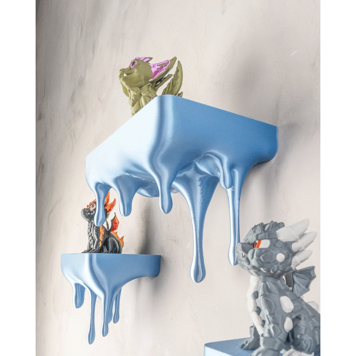 Étagère Murale "Barely Holding" – Effet Peinture Qui Coule – Set De 3