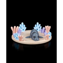 Lamantin Zen Sur Son Récif – Figurine Décorative & Porte-Clés
