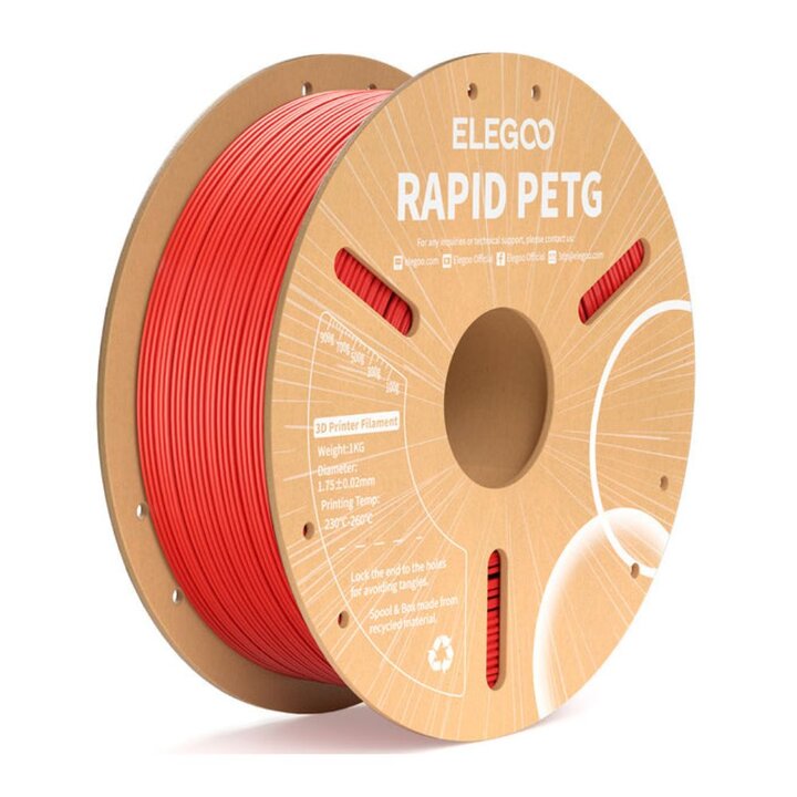 Elegoo - Rapid PETG - Rouge - 1,75 mm - 1 kg | Maison Drabiec