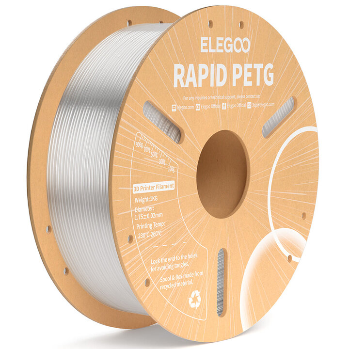 Elegoo - Rapid PETG - Transparent - 1,75 mm - 1 kg | Maison Drabi