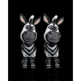 Duo De Zèbres Rigolos – Figurines Décoratives Rayées