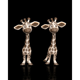 Duo De Girafes Rigolotes – Figurines Décoratives Multicolores