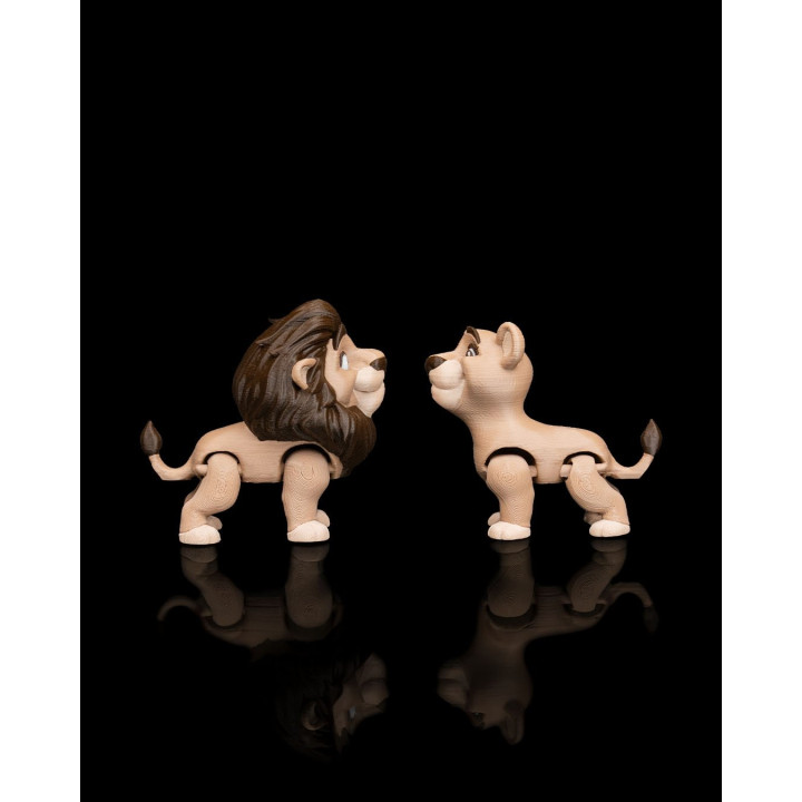 Duo De Lions Articulés – Figurines Décoratives Majestueux & Expressifs