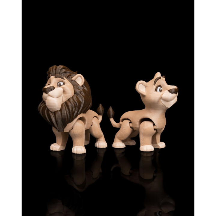 Duo De Lions Articulés – Figurines Décoratives Majestueux & Expressifs