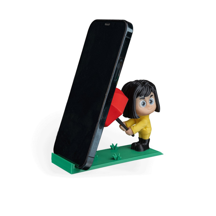 Support Téléphone "Caught In The Rain" – Figurine Fille Au Parapluie