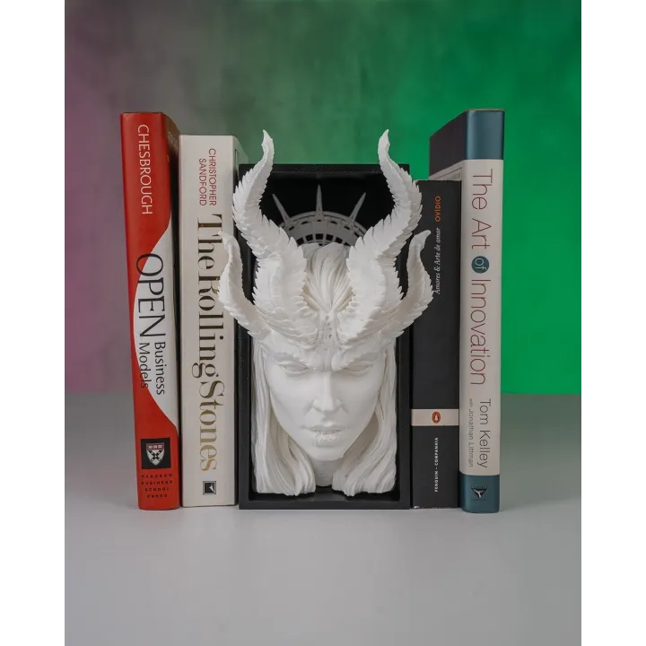 Serre-Livres Démon – Visage Fantastique Avec Cornes & Ailes