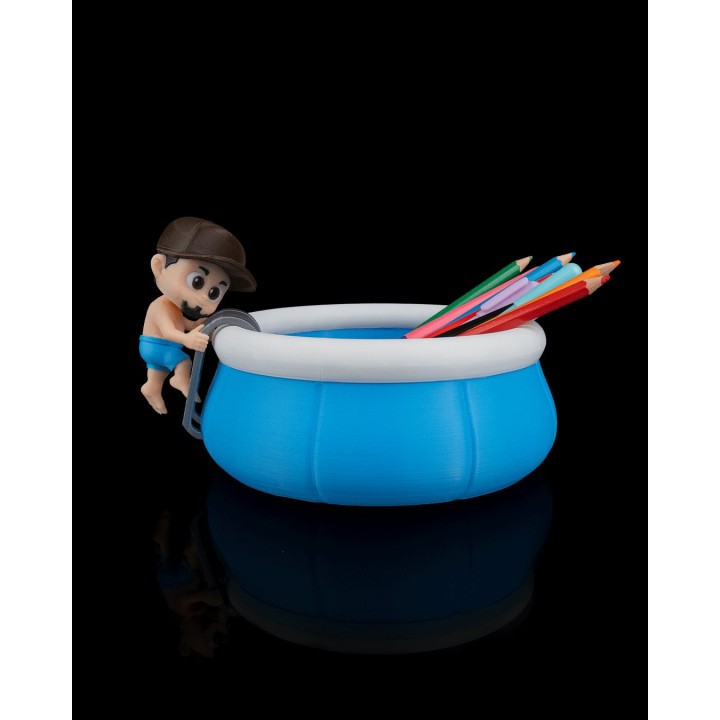 Vide-Poche Piscine Gonflable & Baigneur – Organisateur De Bureau Funky