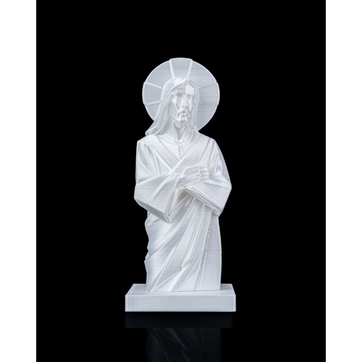 Buste Jésus-Christ – Statue Décorative Style Low-Poly Effet Marbre