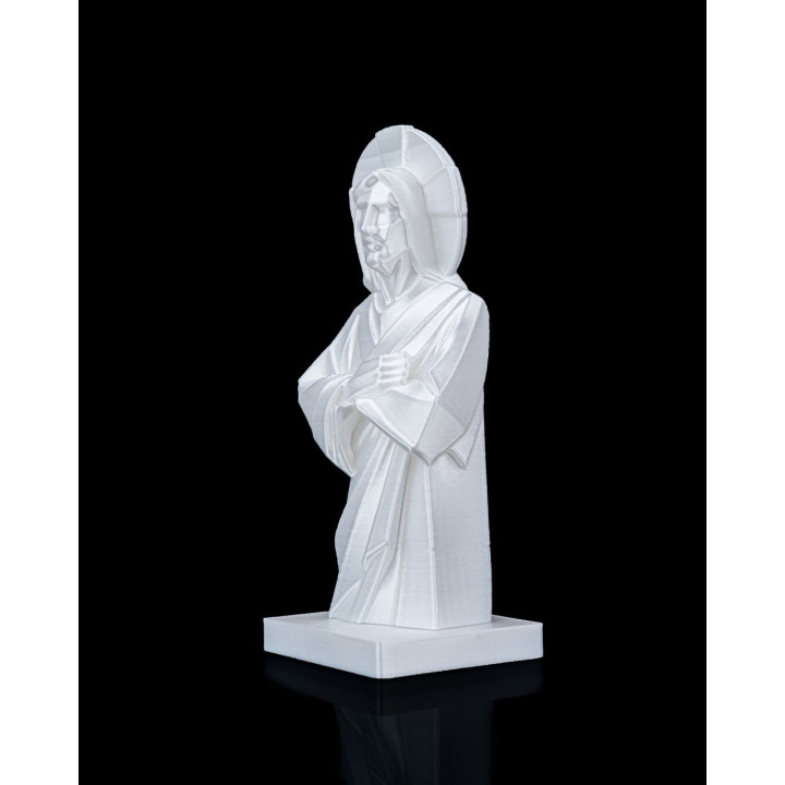 Buste Jésus-Christ – Statue Décorative Style Low-Poly Effet Marbre