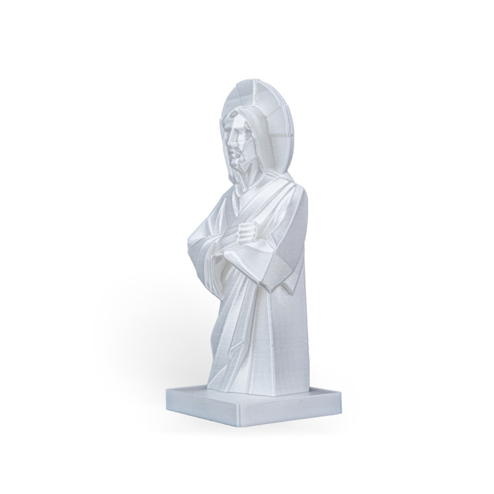 Buste Jésus-Christ – Statue Décorative Style Low-Poly Effet Marbre
