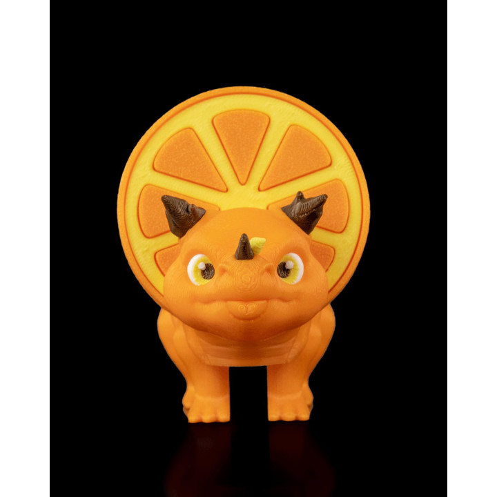 Orange Sliceratops – Figurine Dinosaure Fruité