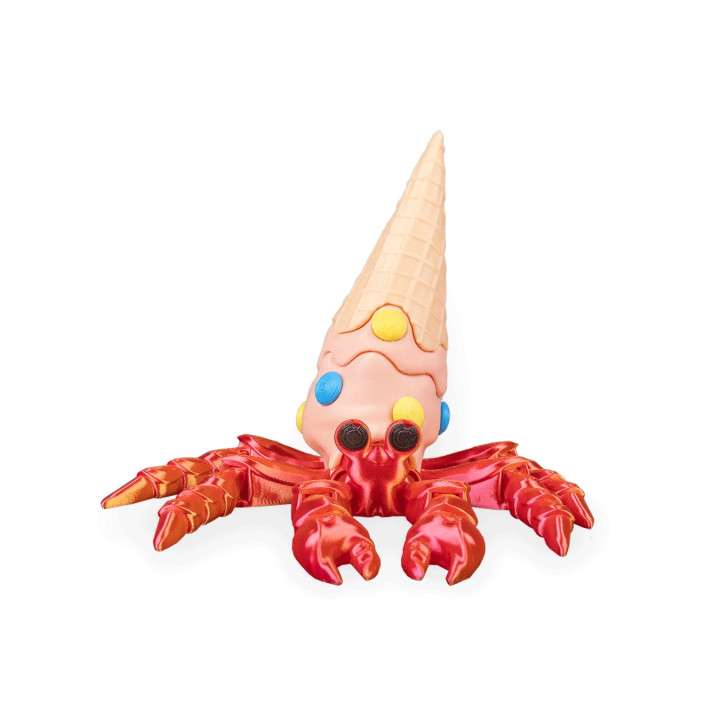 Crabe Ermite Cornet De Glace – Figurine Fantaisie Articulée