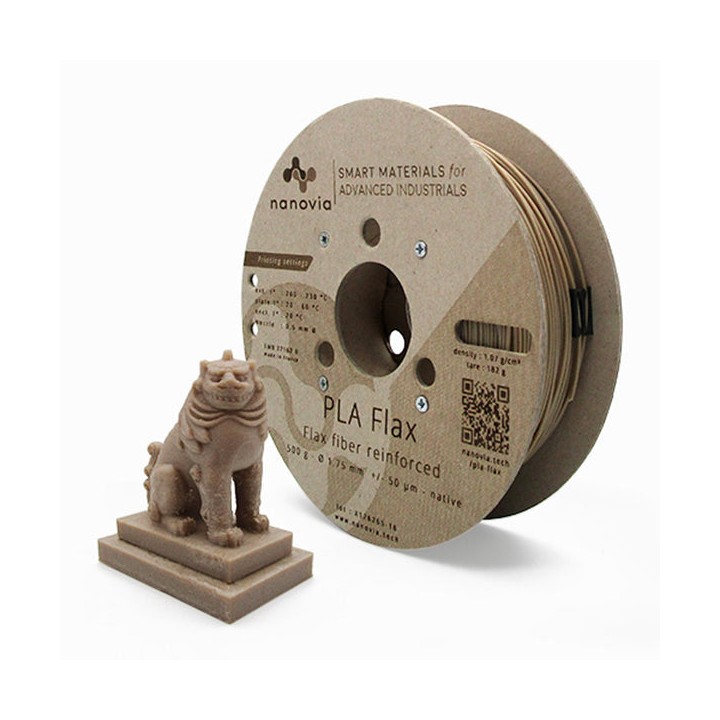 Nanovia - PLA FLAX Fibre de Lin - 1.75 mm - 500 g | Espace Maker