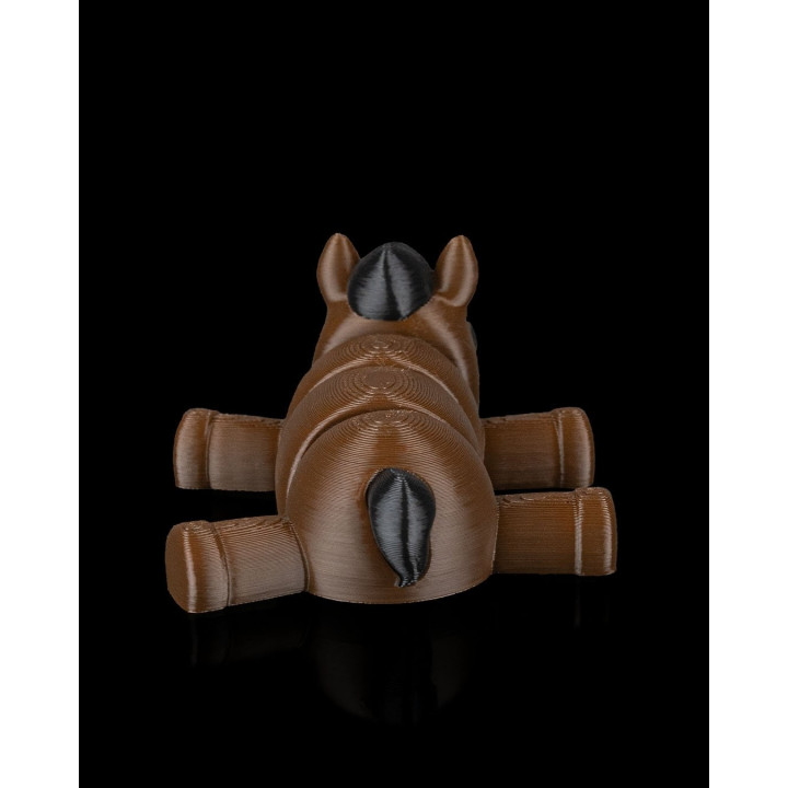 Cheval Allongé Articulé – Figurine Pause Hilarante Made In Occitanie