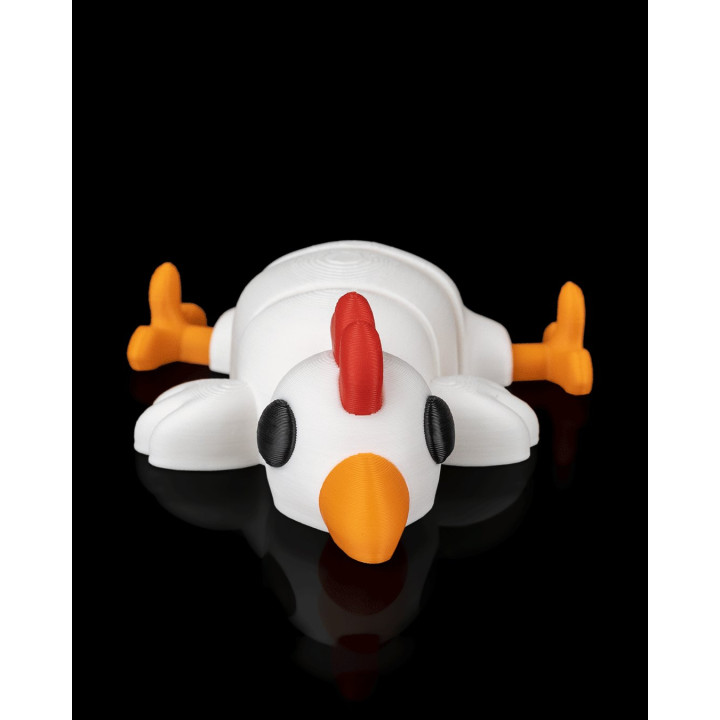 Poule Affalée – Figurine Humoristique Multicolore Avec Décor Forêt