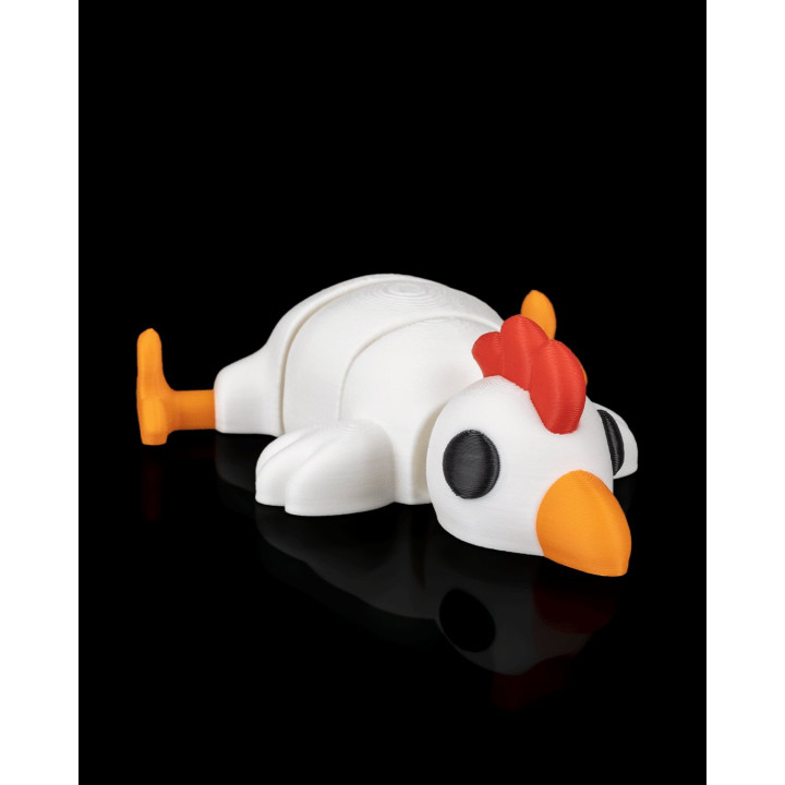 Poule Affalée – Figurine Humoristique Multicolore Avec Décor Forêt