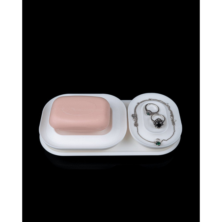 Kit Organisateur Salle De Bain Minimaliste – Plateau, Boîtes & Porte-Savon