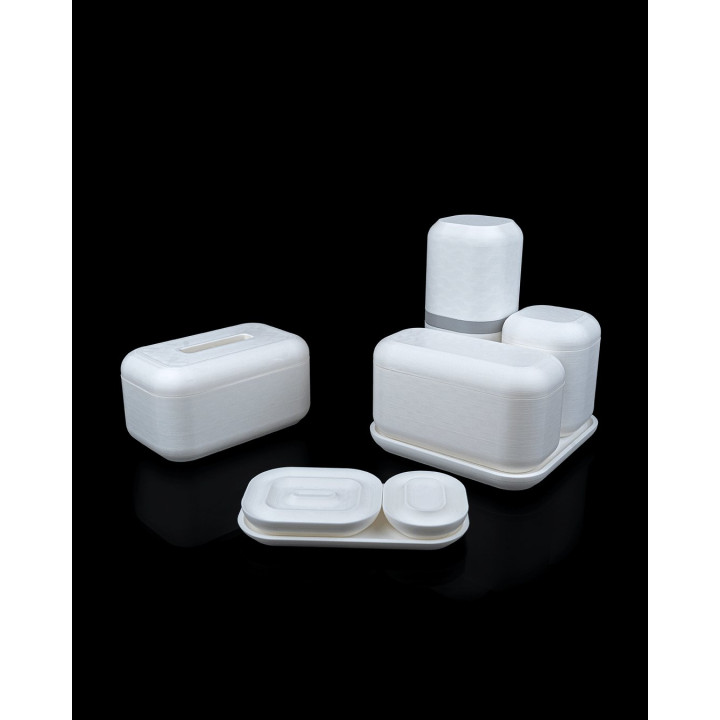 Kit Organisateur Salle De Bain Minimaliste – Plateau, Boîtes & Porte-Savon