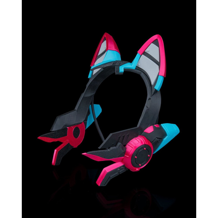 Glitch Kitten Tiara – Couronne Cyber Cat Cosplay