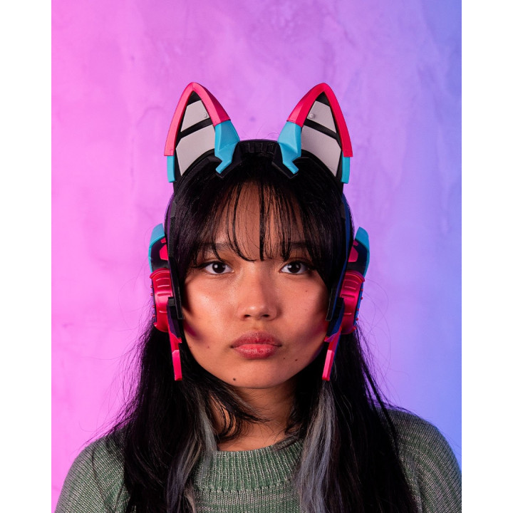 Glitch Kitten Tiara – Couronne Cyber Cat Cosplay