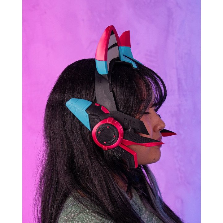 Glitch Kitten Tiara – Couronne Cyber Cat Cosplay