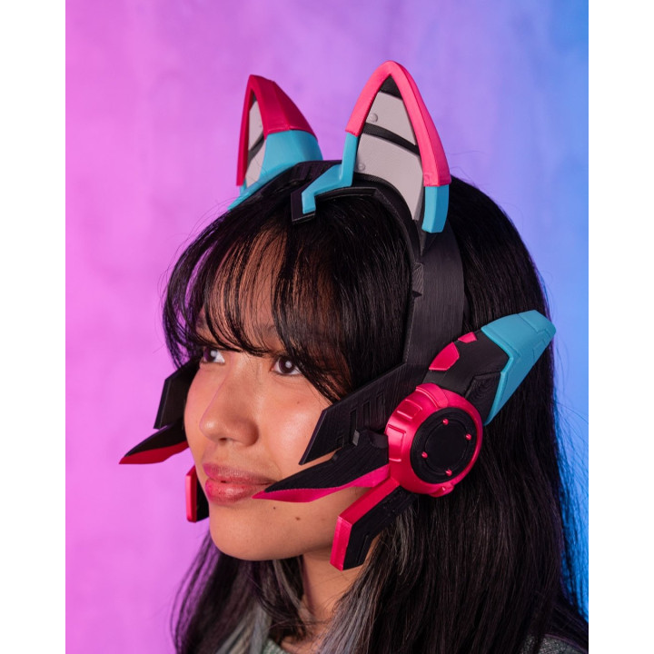 Glitch Kitten Tiara – Couronne Cyber Cat Cosplay