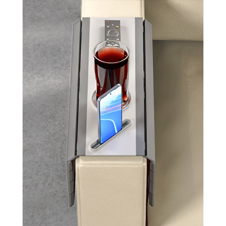 Plateau Accoudoir Canapé – Porte-Verre, Téléphone & Télécommande