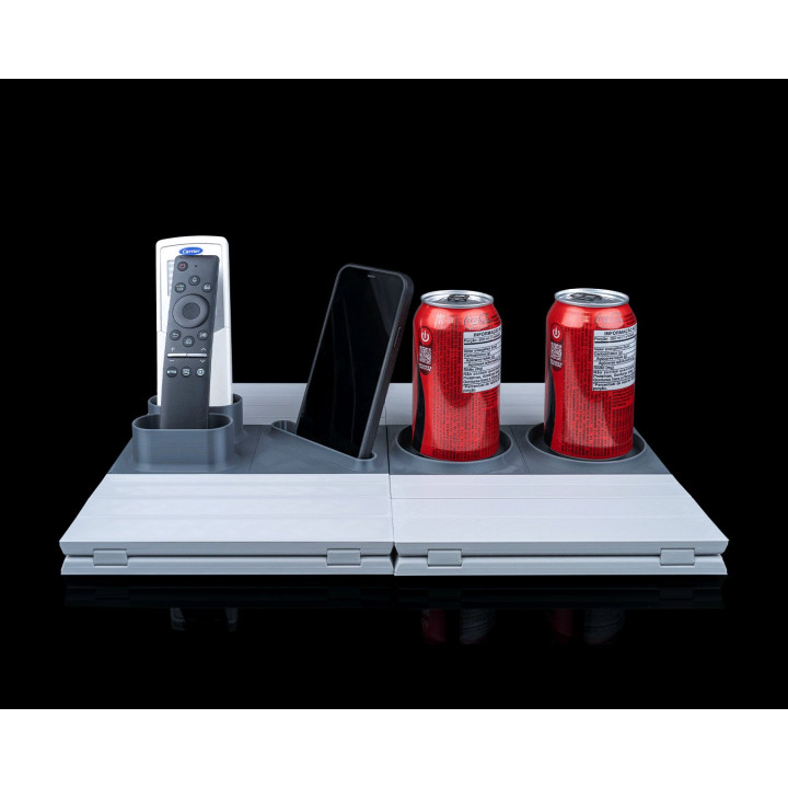 Show Time – Plateau D'Accoudoir De Canapé Avec Porte-Verres, Télécommande Et Smartphone