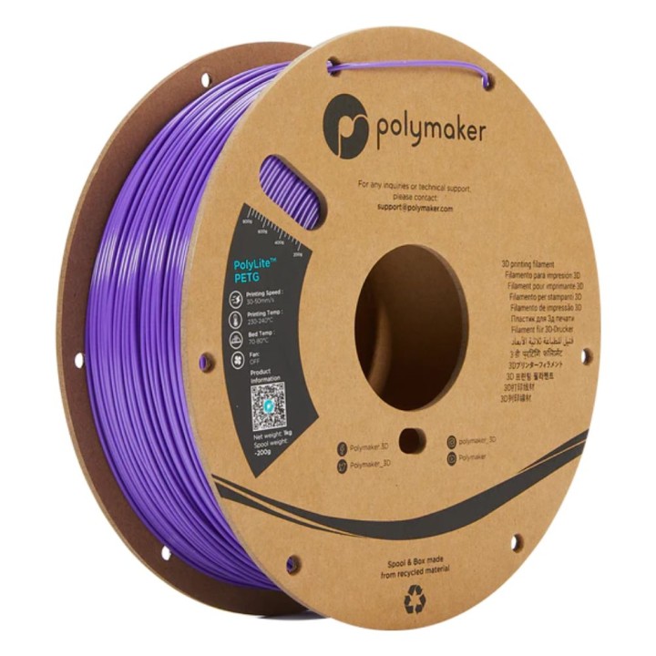 Polymaker - PolyLite PETG - Violet (Purple) - 1,75 mm - 1 kg | Espace 