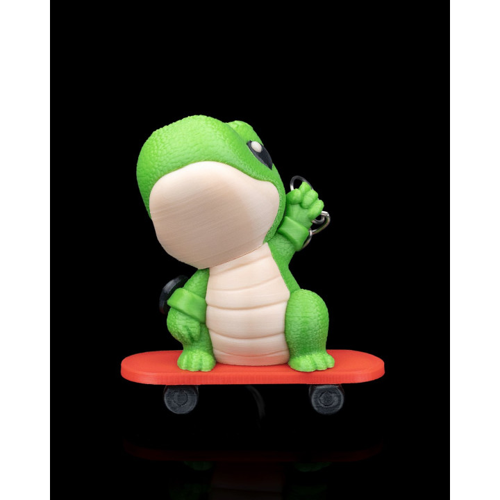 Porte-Clés Dinosaure Skateur – Tony Rawr Sur Skateboard