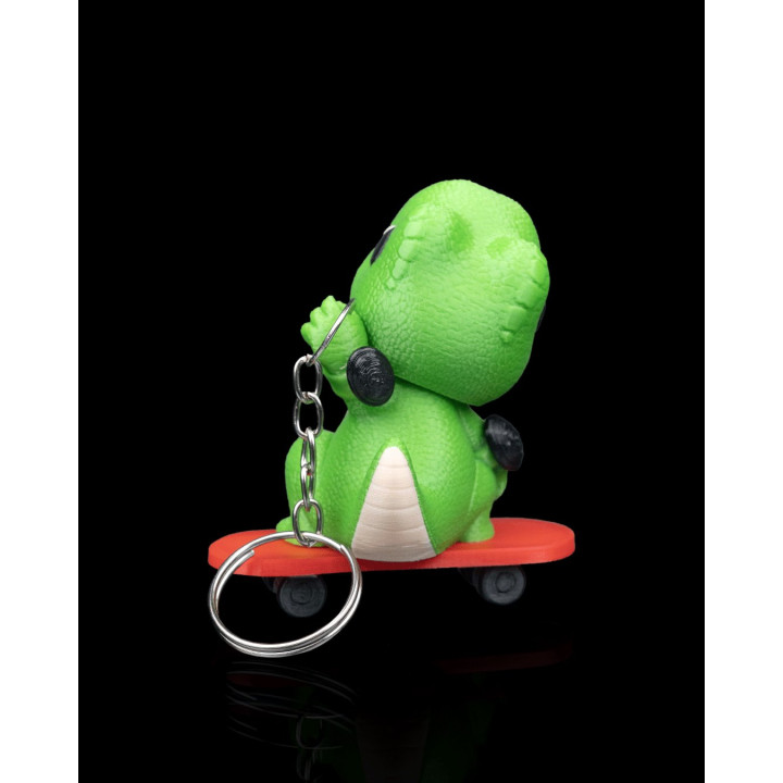 Porte-Clés Dinosaure Skateur – Tony Rawr Sur Skateboard