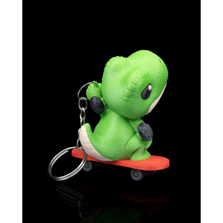 Porte-Clés Dinosaure Skateur – Tony Rawr Sur Skateboard