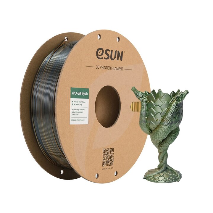 eSun - eSilk-PLA Mystic - Or/Vert/Noir 1,75 mm - 1 kg | Maison Dr