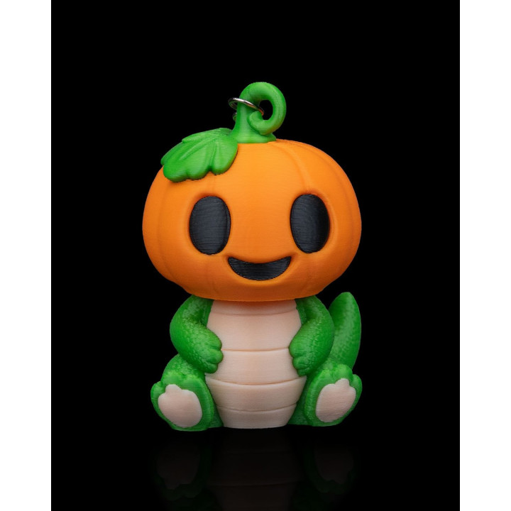 Dino Pumpking – Porte-Clés Dinosaure Citrouille Halloween
