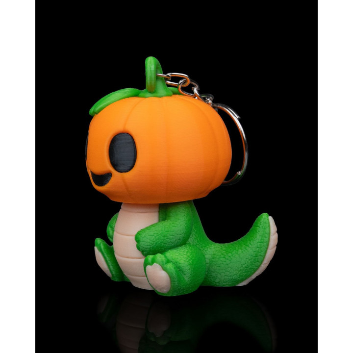 Dino Pumpking – Porte-Clés Dinosaure Citrouille Halloween