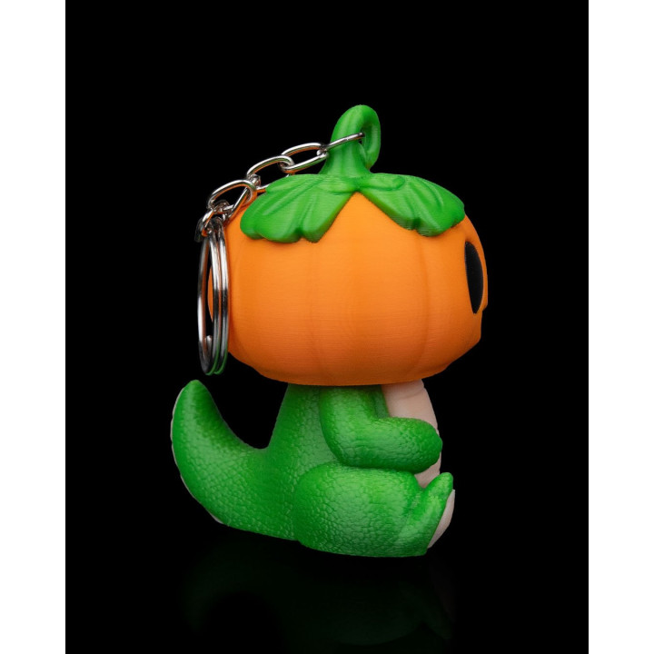 Dino Pumpking – Porte-Clés Dinosaure Citrouille Halloween