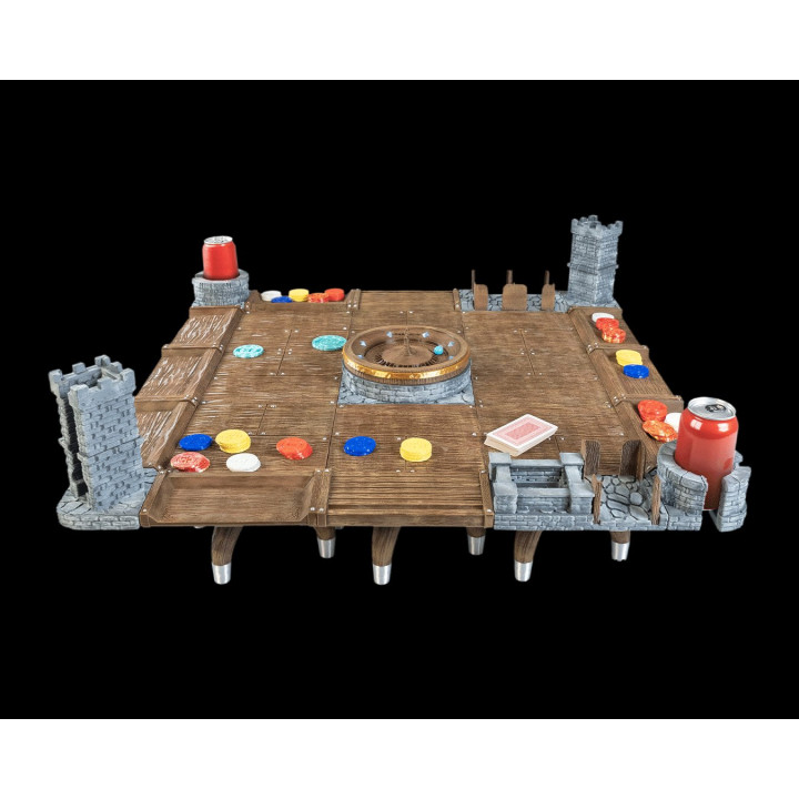 Table Royale – Table De Jeu Médiévale Avec Roulette Et Tours De Château
