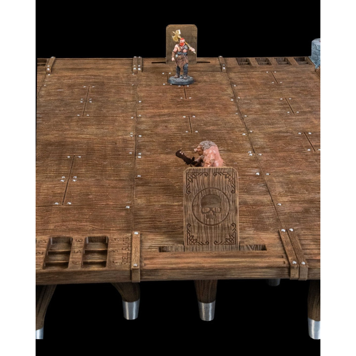 Table De Taverne Rpg – Plateau De Jeu Avec Tour À Dés Centrale & Porte-Gobelets