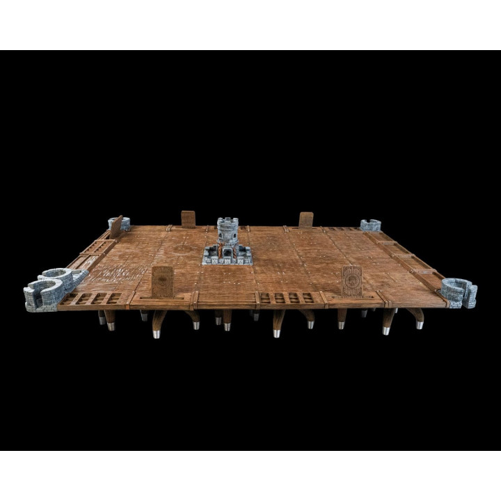 Table De Taverne Rpg – Plateau De Jeu Avec Tour À Dés Centrale & Porte-Gobelets