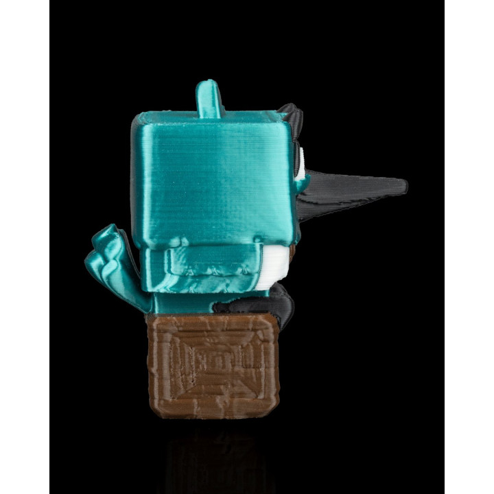 Humming Qbird – Figurine Oiseau Cubique Turquoise Sur Bûche
