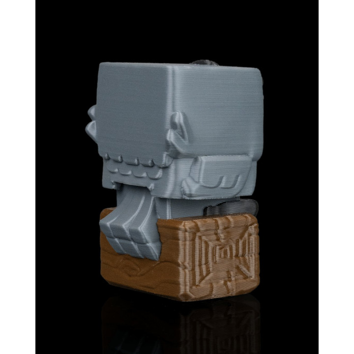 Clickrow – Figurine Oiseau Cubique Grognon Sur Son Perchoir