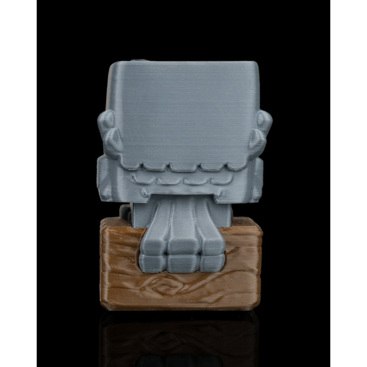 Clickrow – Figurine Oiseau Cubique Grognon Sur Son Perchoir