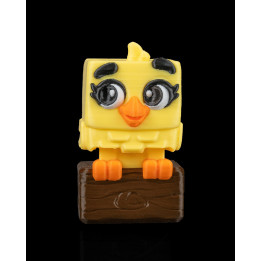 Clickanary – Figurine Oiseau Cube Expressif Sur Son Perchoir