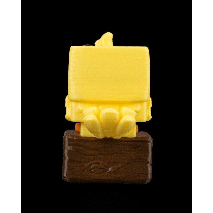Clickanary – Figurine Oiseau Cube Expressif Sur Son Perchoir